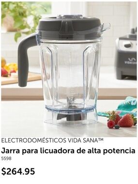 Princess House Clear Blender Jar with Gray Handle and Lid